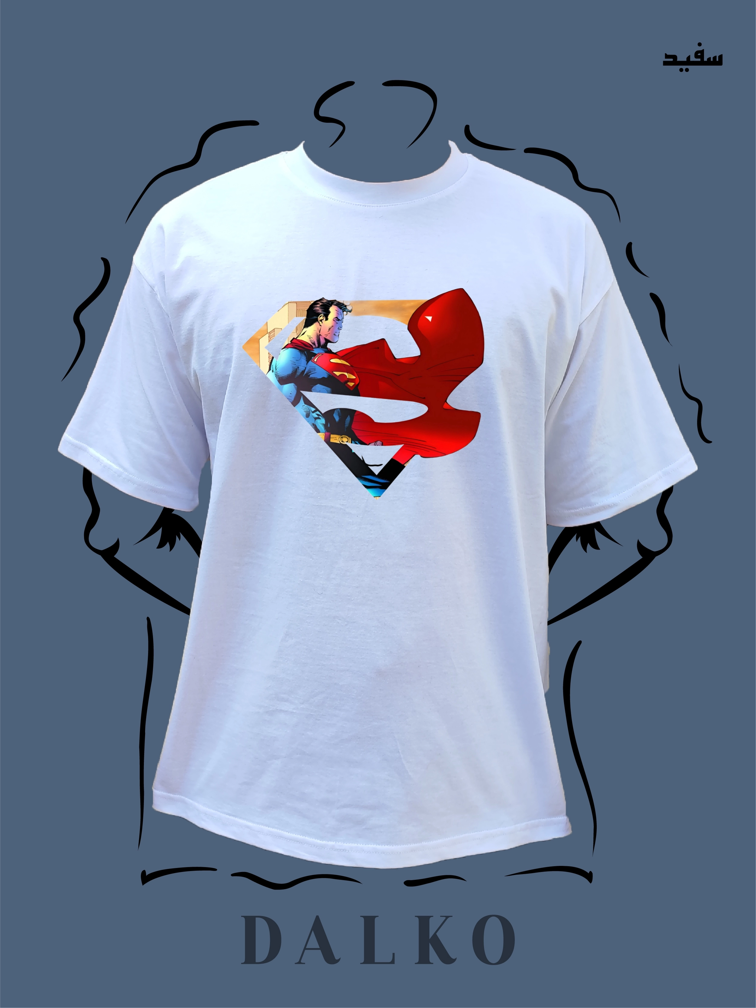 تیشرت طرح SUPERMAN کد2 - سفید / M