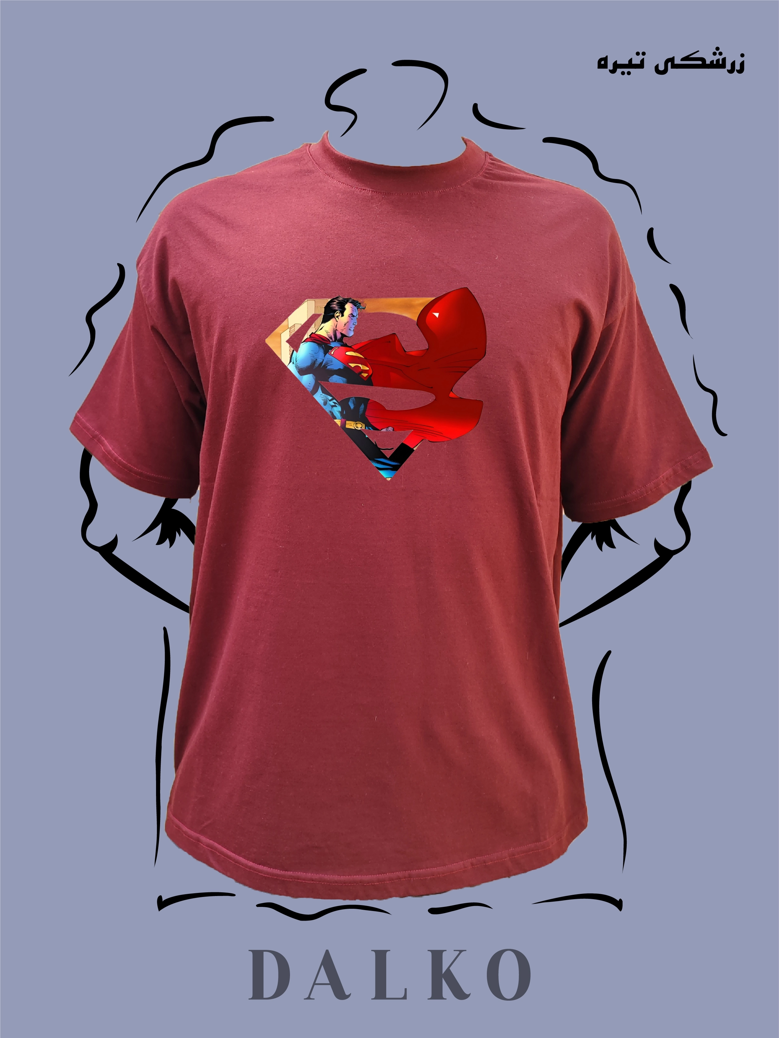 تیشرت طرح SUPERMAN کد2 - سفید / M