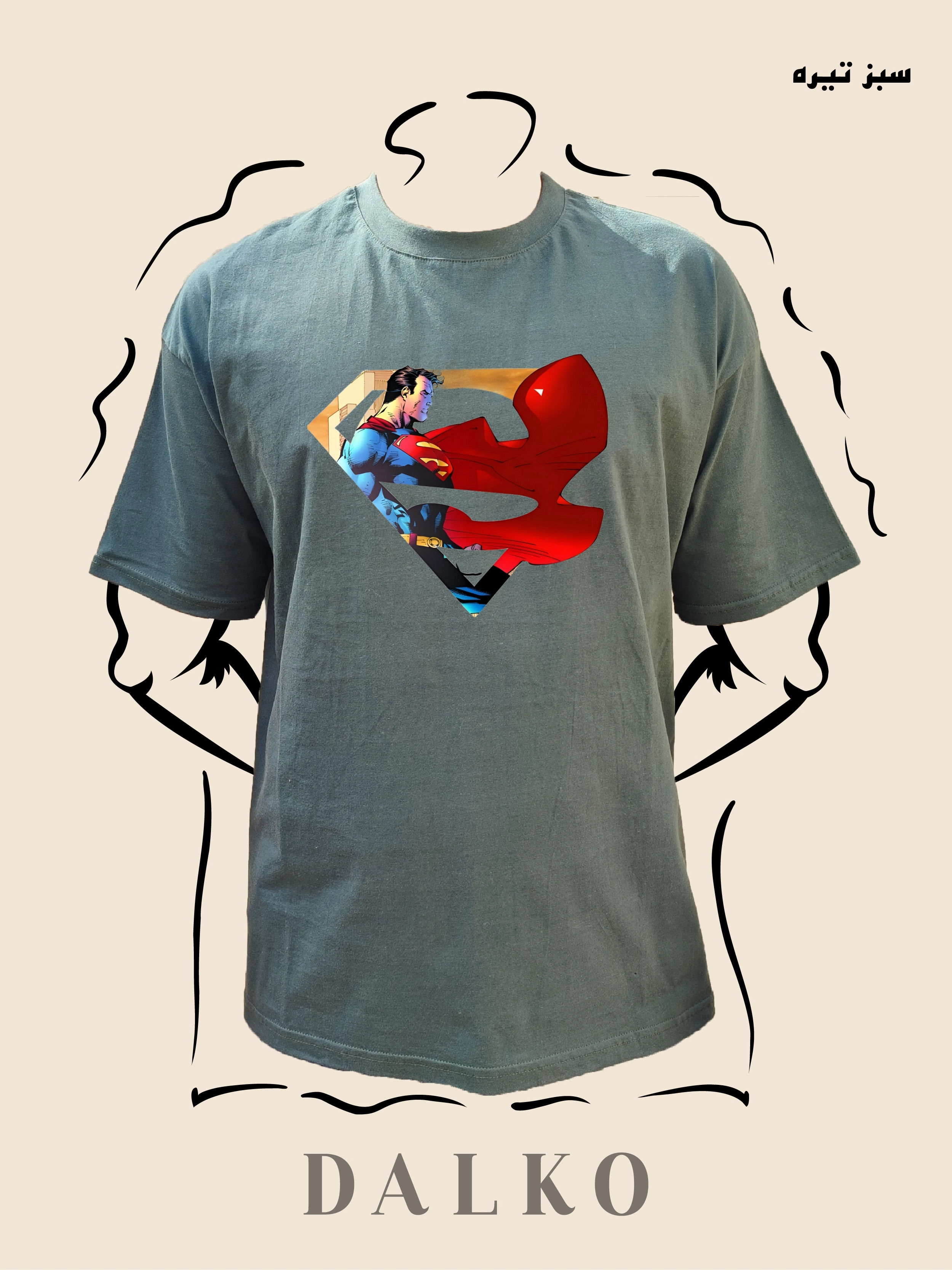 تیشرت طرح SUPERMAN کد2 - سفید / M