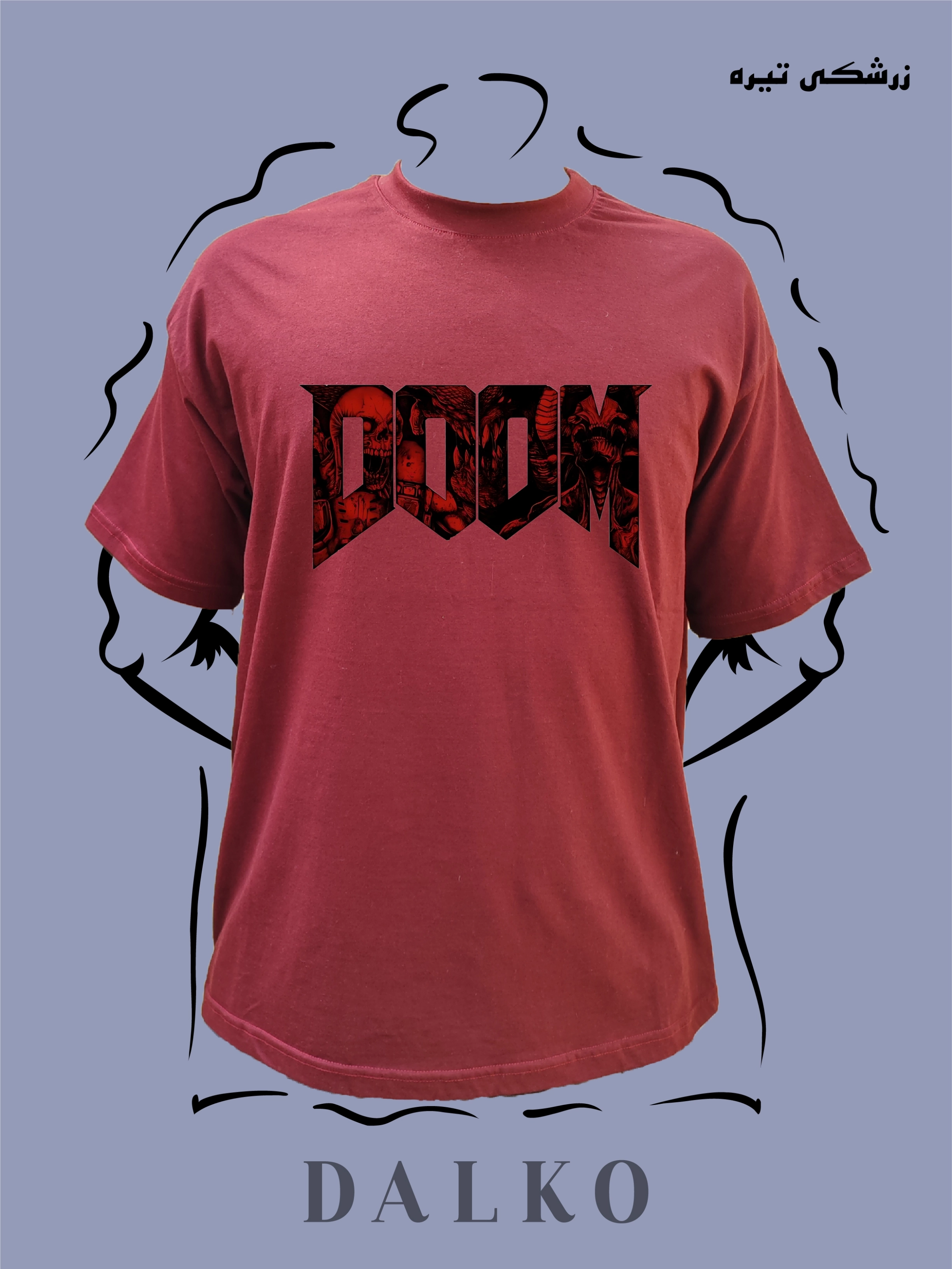 تیشرت طرح DOOM کد3 - سفید / M