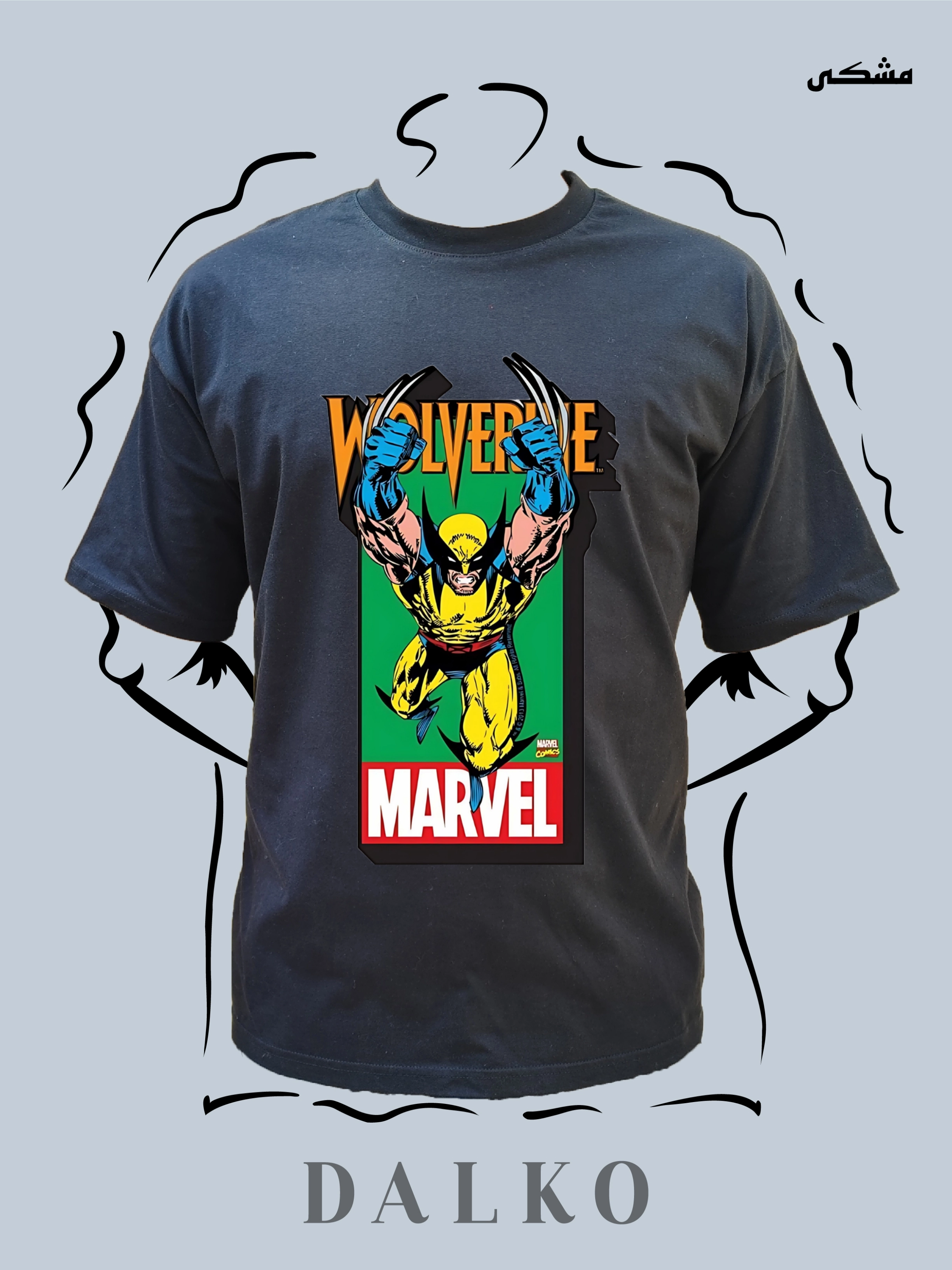 تیشرت طرح WOLVERINE کد3 - سفید / M